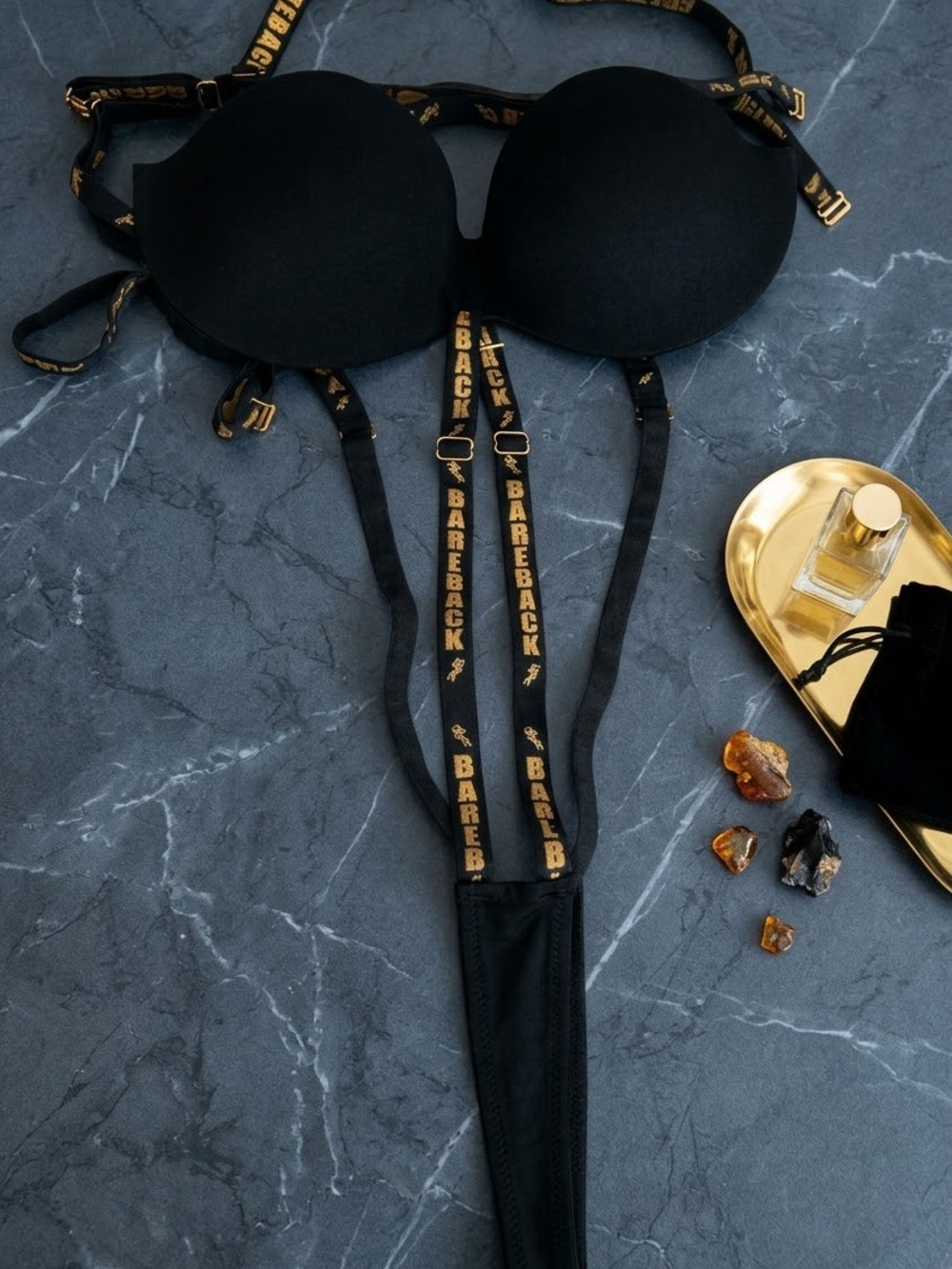 Black Convertible Strapless Push-Up Bra